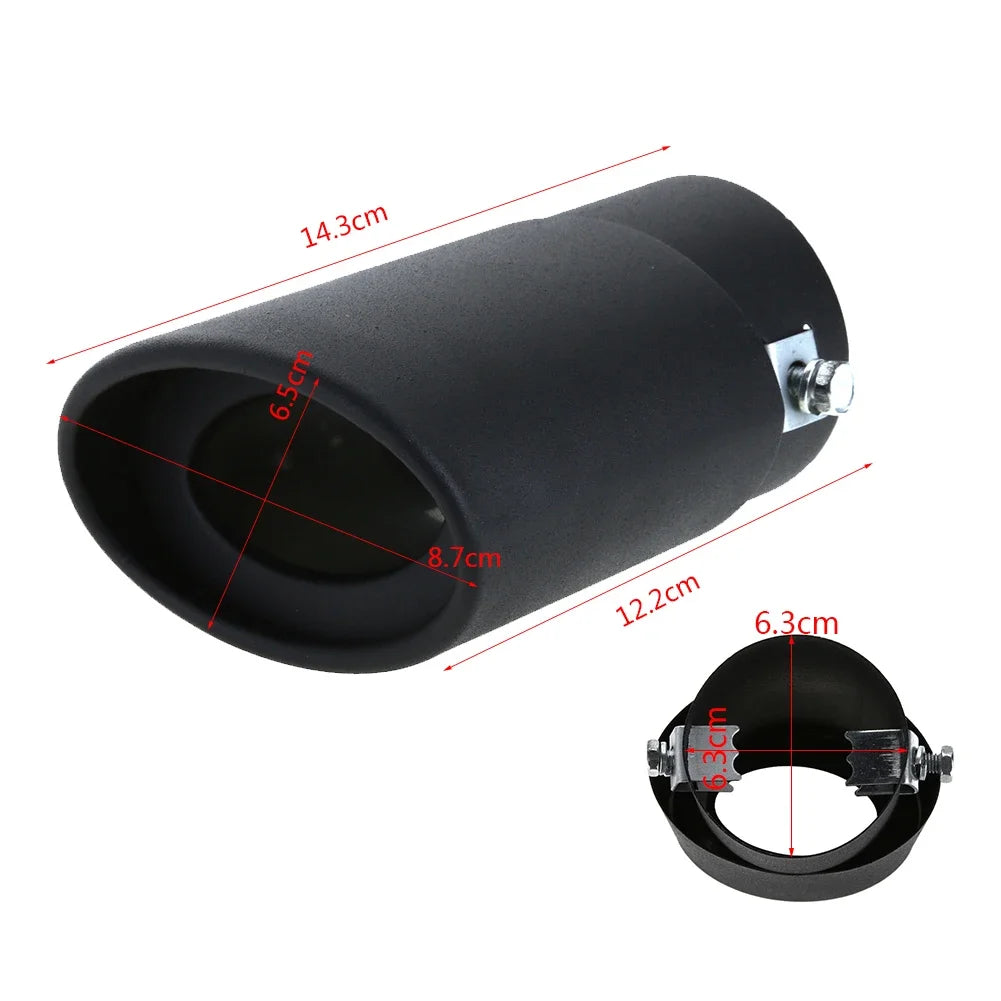 Accessoires universels de voiture, embout d'échappement, silencieux en acier inoxydable, garniture chromée, tuyau de queue arrière modifié, doublure de gorge