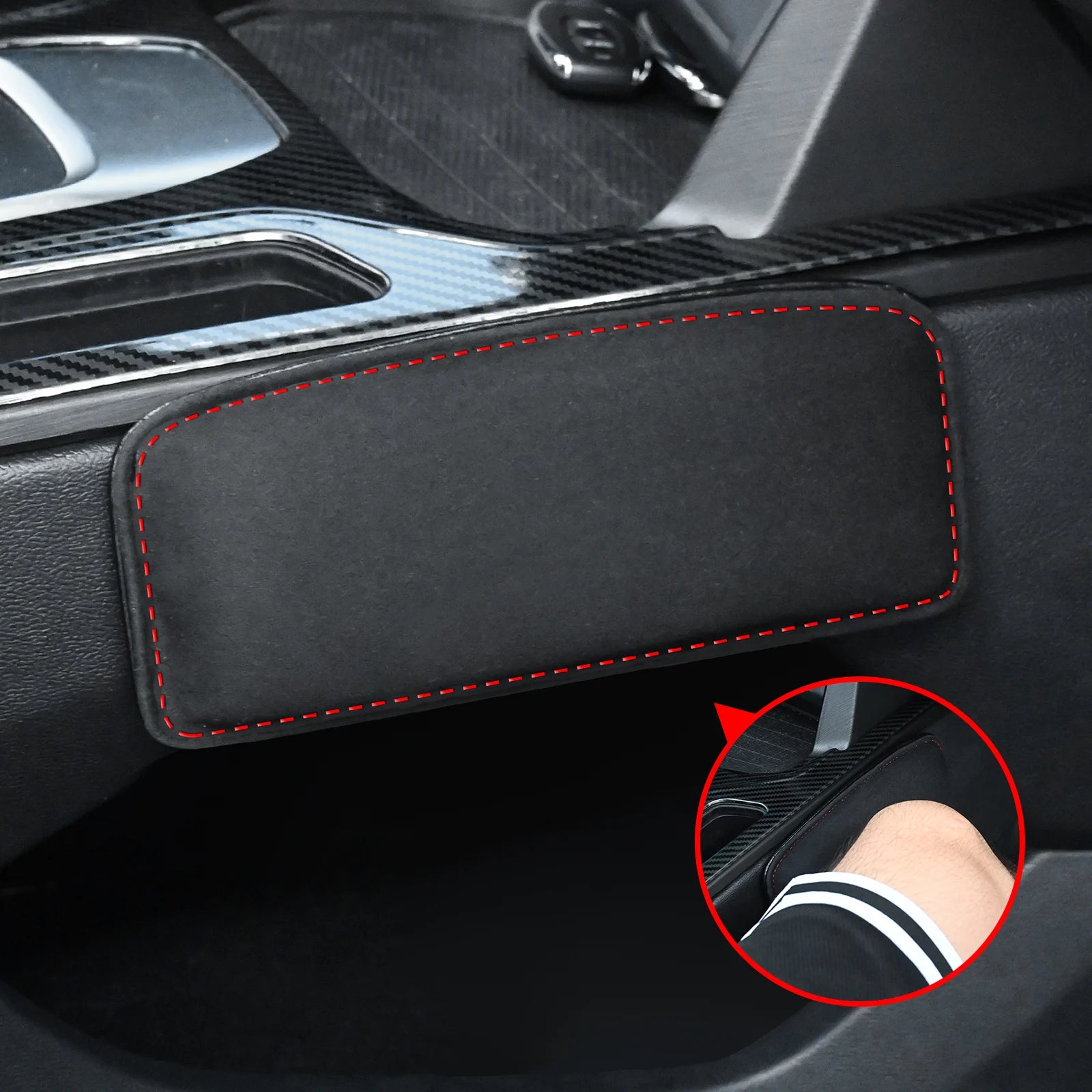 Car Suede Leather Knee Pad Inside Knee Cushion Comfortable Elastic Cushion Memory Foam Thigh Support Interior Accessories Car Su