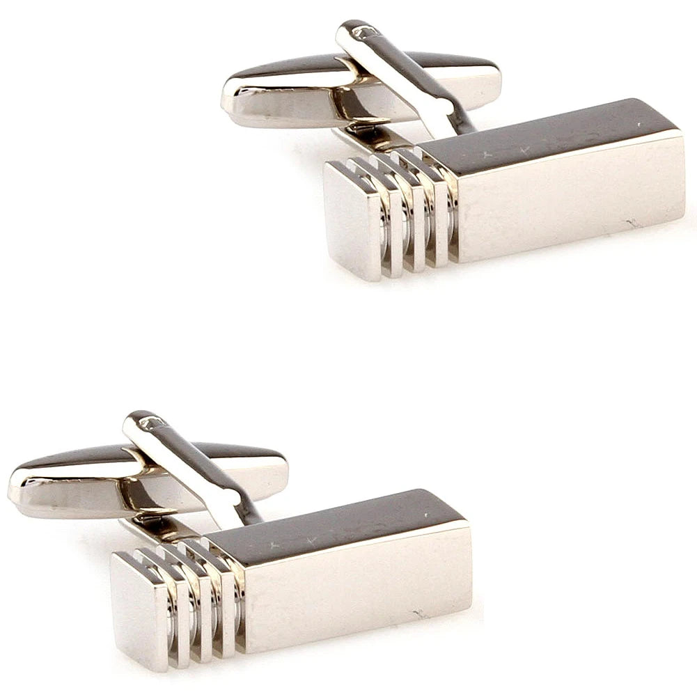 4 styles TZG Boutons de manchette en acier inoxydable pour hommes, liens de manchette cuboïde, cylindre, 1 paire