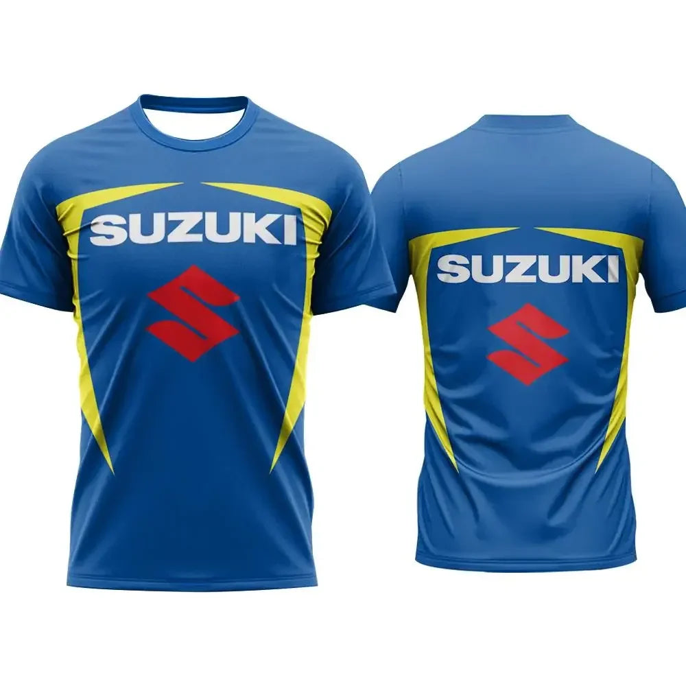 Suzuki Best-selling Trendy 3D Print Men T-shirt Summer Daily Outdoor Sports Fitness Quick-drying Breathable Casual Short Sleeve