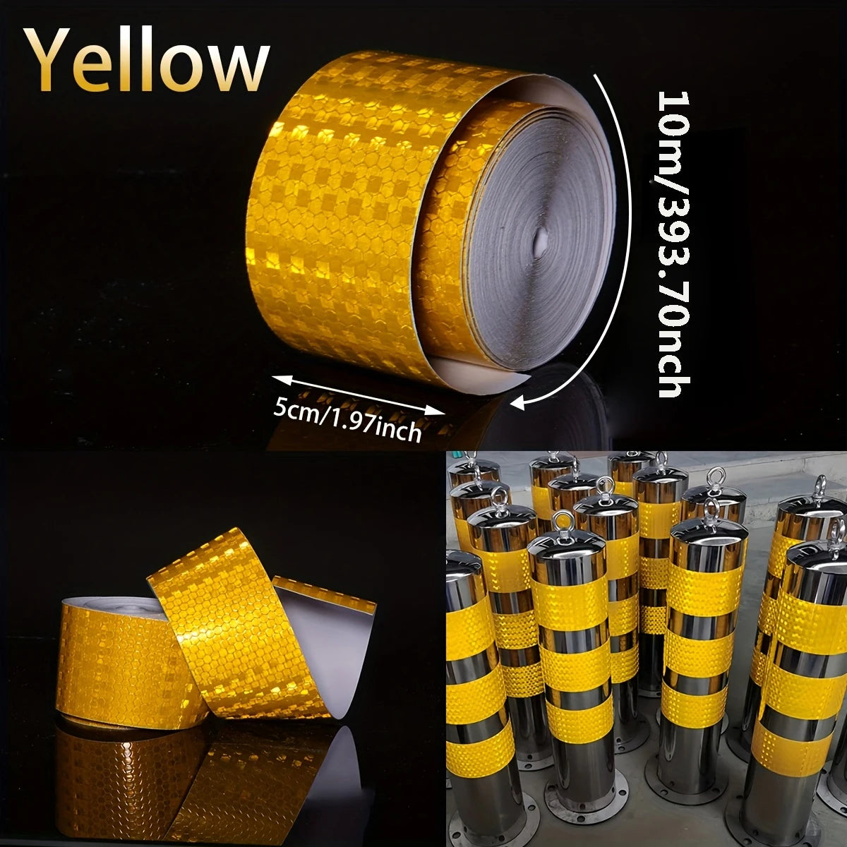 5cm*10M Reflective Adhesive Tapes Strong Reflection White-red Hazard Warning Reflectors Waterproof Safety Sticker For Bike Truck