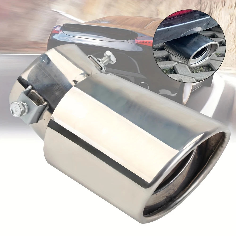 Embout de silencieux d'échappement de voiture en alliage d'aluminium, gorge arrière, pot d'échappement, tuyau d'échappement argenté, accessoires de modification de voiture.
