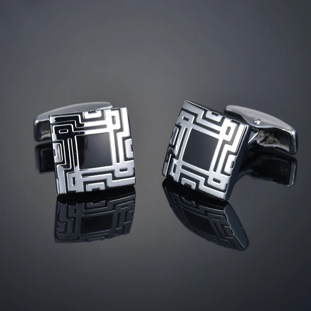 Boutons de manchette de qualité en tissu avec motifs de fleurs et de cheval doré, gemelos pour chemise française