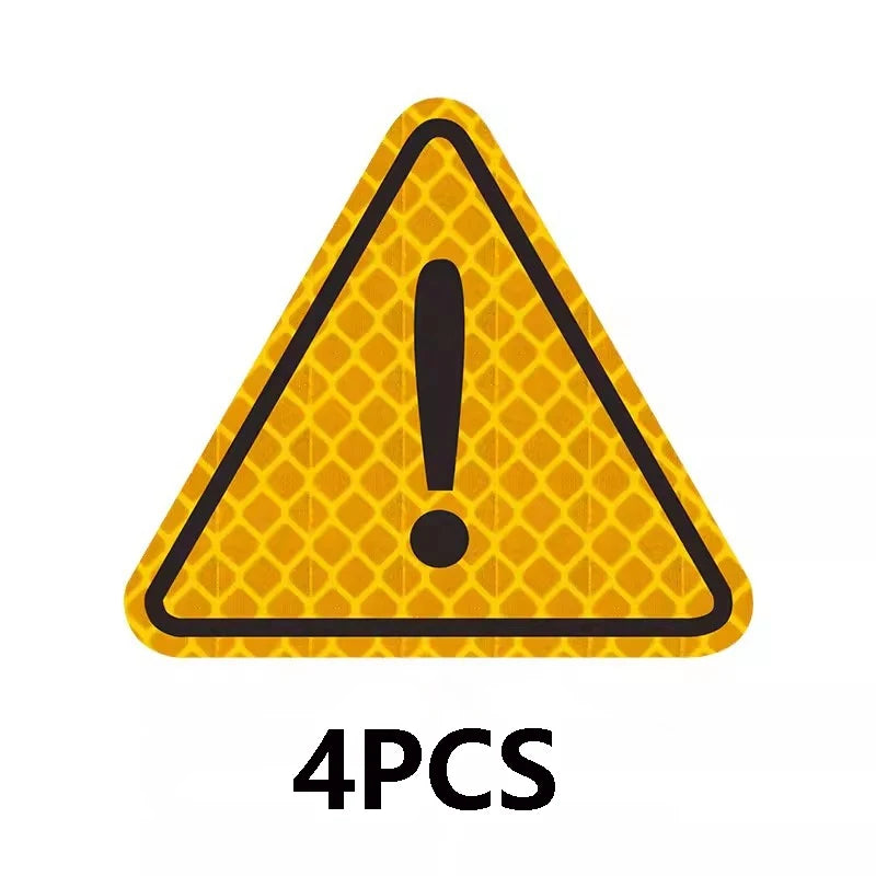 2/4 autocollants réfléchissants triangulaires, adaptés pour la décoration de réflecteur de voiture, camion, moto, marque d'avertissement de conduite nocturne