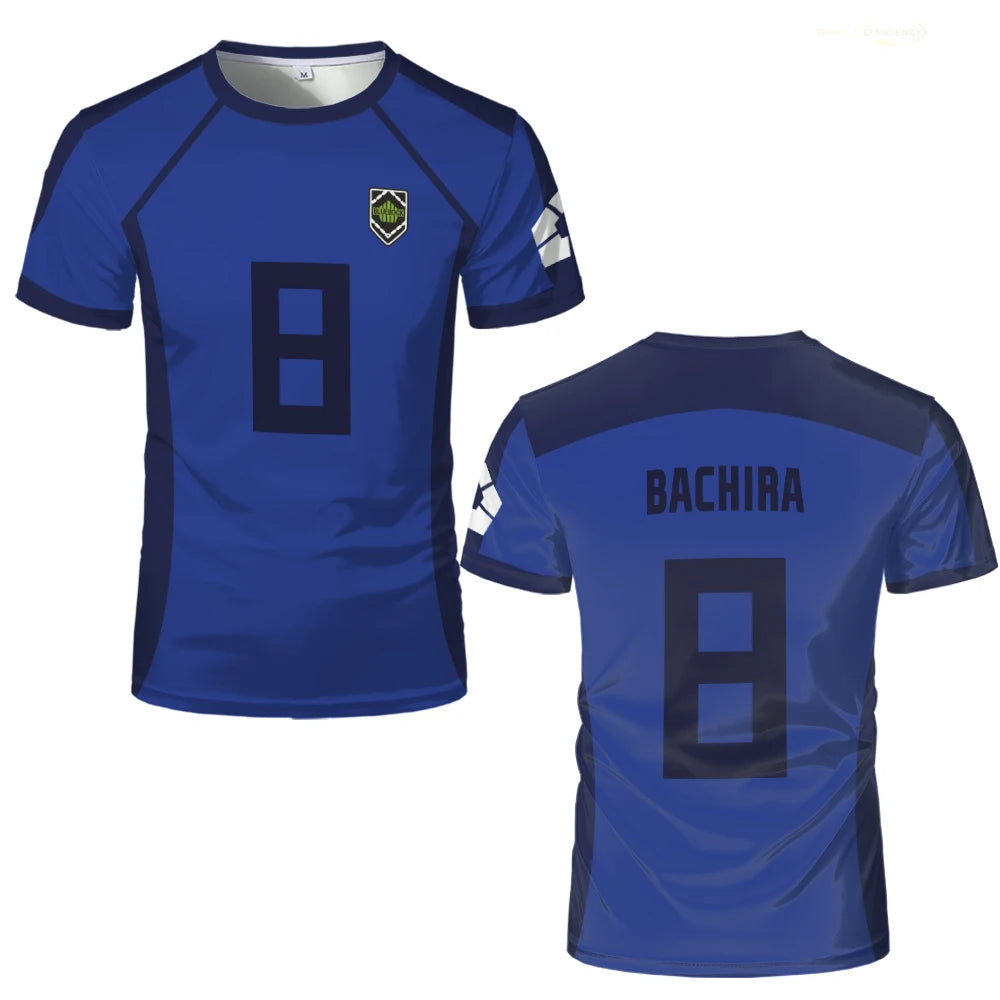 ISAGI Impression 3D Sport Séchage Rapide Respirant Hommes T-shirt Anime Cosplay Harajuku Équipe de Football Lâche Entraînement Manches Courtes Haut d'Été