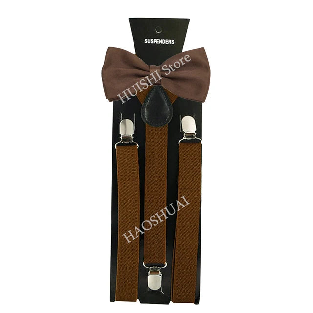 Ensemble Bretelles et Nœud Papillon en Promotion pour Hommes Femmes Garçons Fête Mariage – Bretelles Y-Back Chemise Nœud Papillon Papillon Accessoires de Costume Cadeau