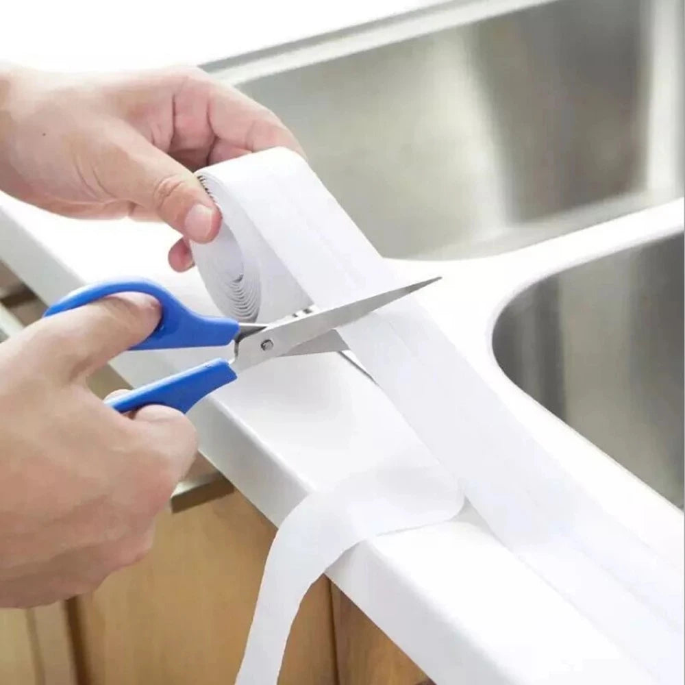1 pc Autocollants muraux imperméables pour salle de bain Rubans d'étanchéité en PVC Rubans d'étanchéité adhésifs Bande de bord d'évier Accessoires de cuisine et de salle de bain