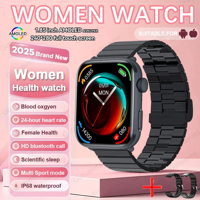 Montre connectée de sport tendance 2025 pour hommes et femmes, avec diagnostic intelligent par IA, surveillance de la tension artérielle, de la fréquence cardiaque (HRV+PPG), étanche IP68 et NFC