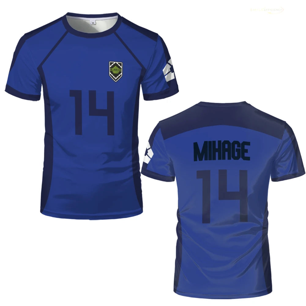 ISAGI Impression 3D Sport Séchage Rapide Respirant Hommes T-shirt Anime Cosplay Harajuku Équipe de Football Lâche Entraînement Manches Courtes Haut d'Été