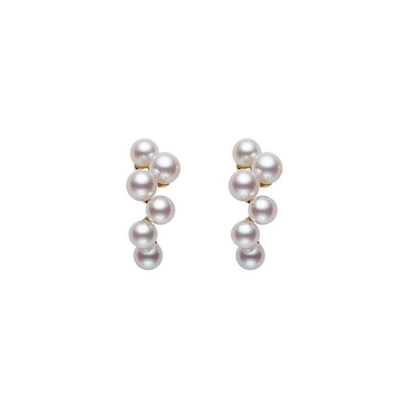 Nouvelles boucles d'oreilles pendantes Coréennes en perles blanches pour femmes, style bohème, rondes dorées, pour mariage, bijoux cadeaux, vente en gros 2024