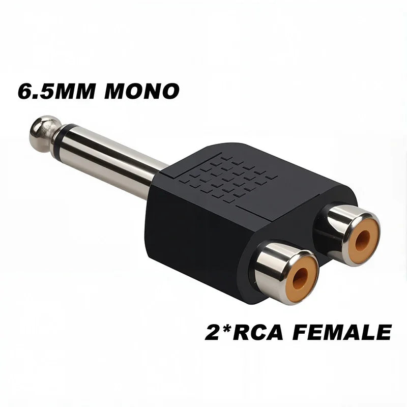 5 Pcs Adaptateur Audio Mono Stéréo 6,5/6,35 mm Interconnexion TS Fiche Mâle 1/8" 1/4" vers Connecteur Femelle RCA Convertisseur Haut-parleur