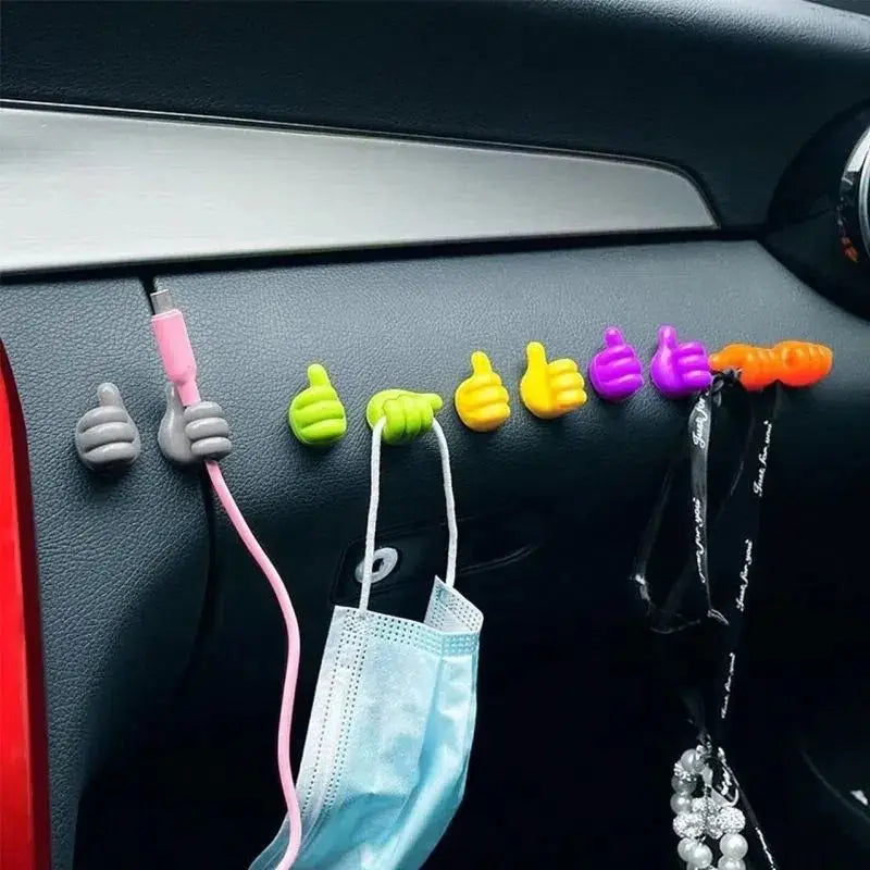 Crochet auto-adhésif mini support en caoutchouc en forme de main pour lunettes, câble, cordon d'alimentation, ligne de charge, organisateur de rangement, gadget, accessoires de voiture
