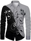 Fashionable Men's Floral HD Pattern Men's Tops Gradient Color Casual Outdoor Party Soft and Comfortable 2024 New Style Shirt