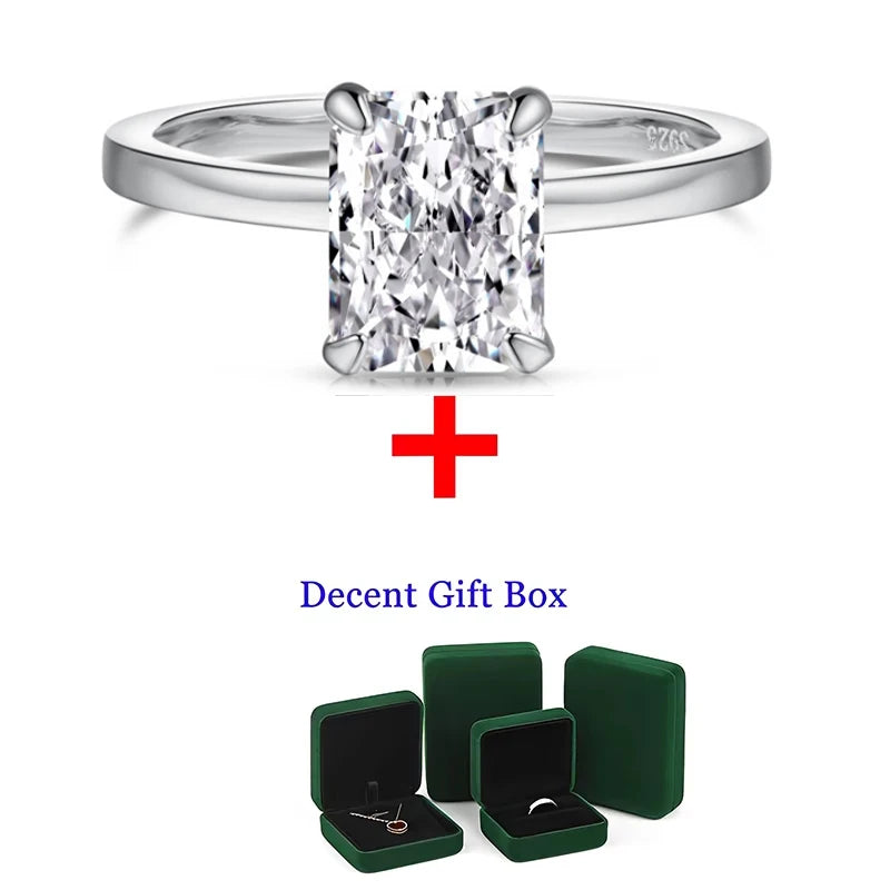 Bague en moissanite DJMAX 1-3 carats ovale/radiant couleur D pour femme, bague de fiançailles et de mariage originale en argent sterling 925, 2025