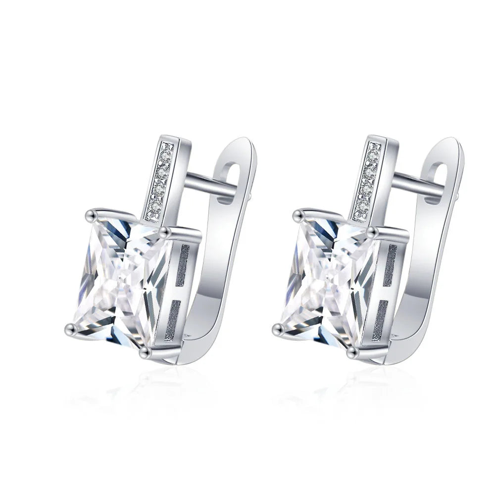 Boucles d'oreilles en argent sterling 925 Bijoux de haute qualité Rétro Motif simple Zircon violet blanc Boucles d'oreilles Meilleures ventes