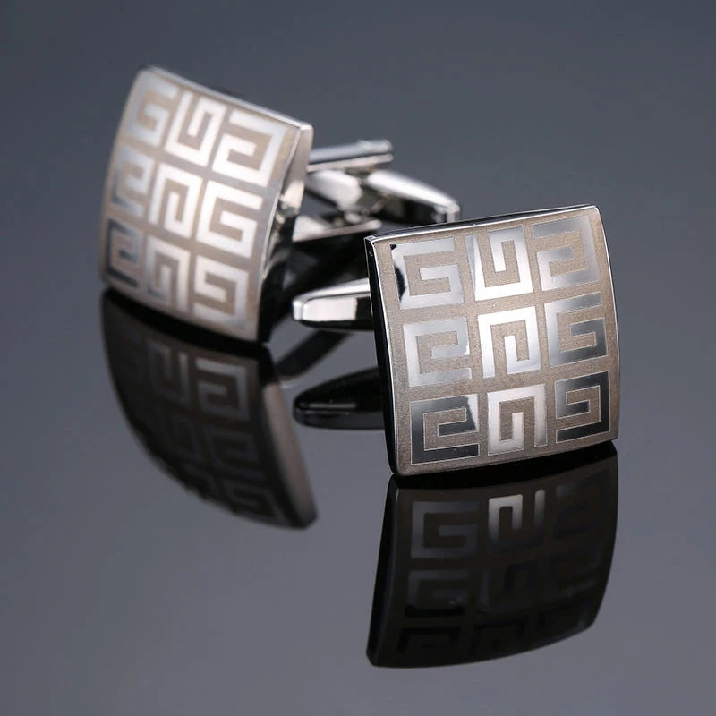 Boutons de manchette originaux de haute qualité pour hommes en cuivre, gravure laser, boutons de manchette de marque pour hommes, accessoires de costume, bijoux de mode