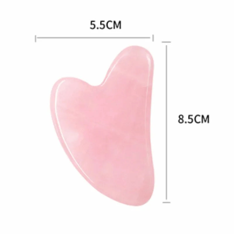 Outils de massage Gua Sha en jade naturel, grattoir en quartz rose, outil facial GuaSha pour le visage, le cou et le corps, prévient les rides, soins de beauté