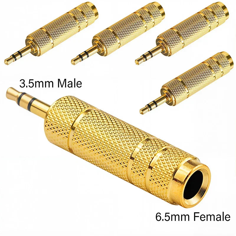 5 prises mono stéréo 3,5 mm 6,35 mm vers adaptateur de connecteur jack audio 3,5 mm 6,5 mm pour haut-parleur