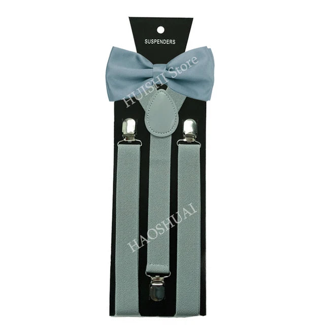 Ensemble Bretelles et Nœud Papillon en Promotion pour Hommes Femmes Garçons Fête Mariage – Bretelles Y-Back Chemise Nœud Papillon Papillon Accessoires de Costume Cadeau