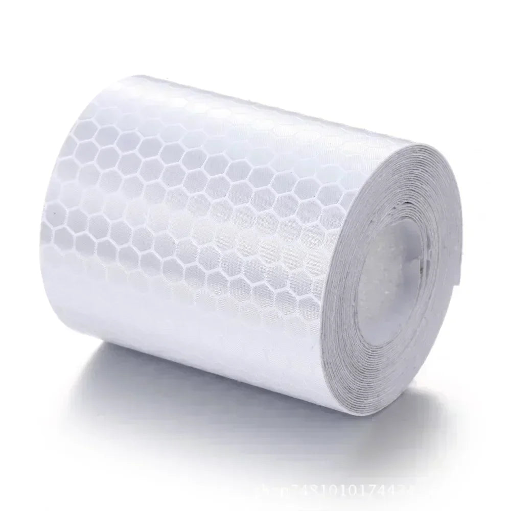 Ruban réfléchissant d'avertissement 5cm*1m Bande réfléchissante de voiture Avertissement de sécurité Autocollant de décoration de voiture Réflecteur à grille de couleur