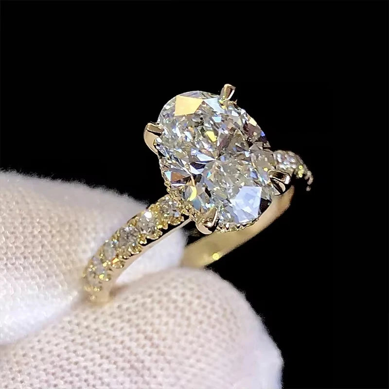 Bague en moissanite DJMAX 1-3 carats ovale/radiant couleur D pour femme, bague de fiançailles et de mariage originale en argent sterling 925, 2025