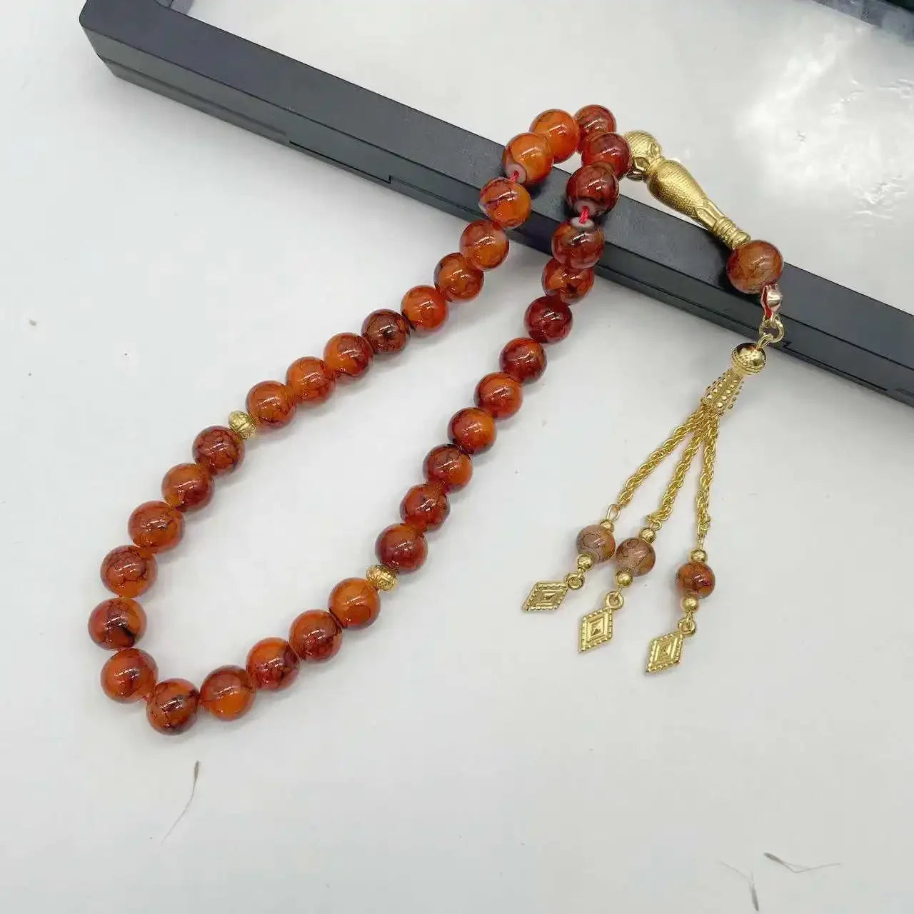 10mm 33 Beads Tasbih Crystal Glass Bracelet Muslim Rosary Tassel Prayer Beads Islamic Tasbeeh Masbaha Meditation for Women Men