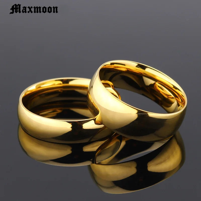 Bagues de mariage simples en acier inoxydable Maxmoon Titanium pour homme ou femme, cadeau de Noël
