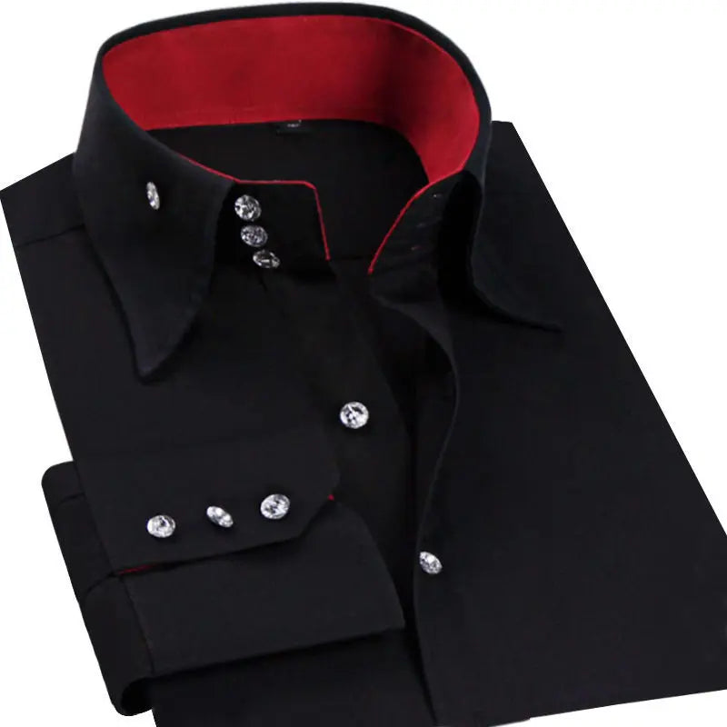 Chemise décontractée à manches longues pour homme, style coréen tendance, boutonnée, col classique, chemise habillée de ville, coupe ajustée, chemise de créateur