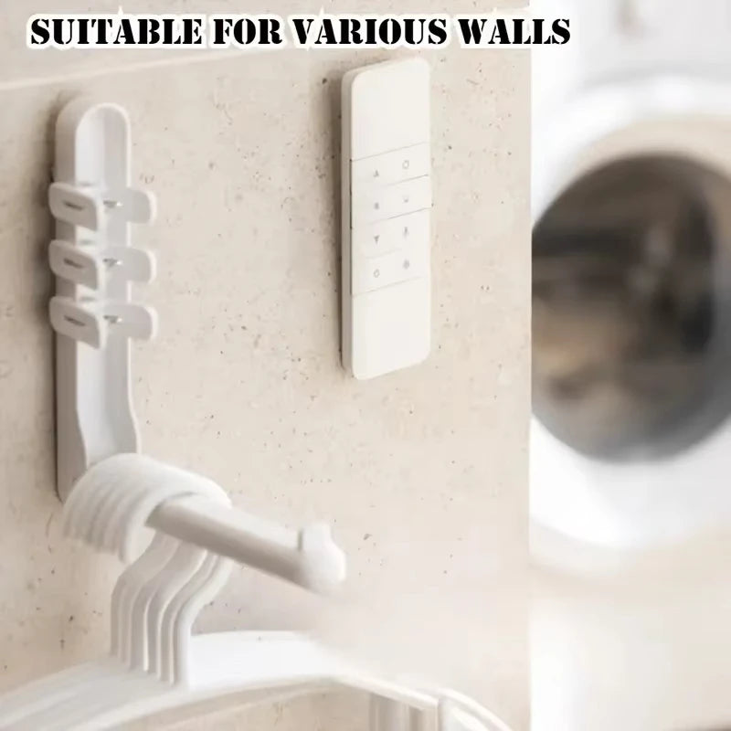 Support magnétique 3/6 pièces sans perçage pour télécommandes TV/climatiseur/DVD - Fixation murale, design blanc peu encombrant