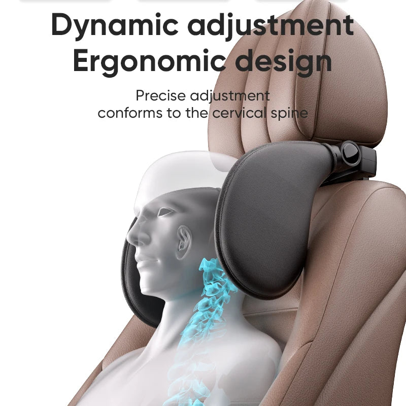 Coussin cervical automobile ergonomique réglable à 360° avec mousse à mémoire de forme et coussinets latéraux, appui-tête de sommeil à un clic pour les voyages en voiture BMW Benz