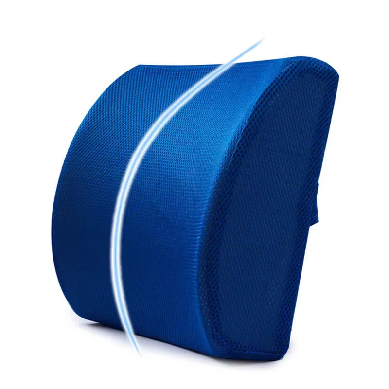 Memory Foam Car Lumbar Support Cushion Dual-Sided Waist Pillow for Auto Seat Back Pain Relief Home Office Chair Use - 2 Colors