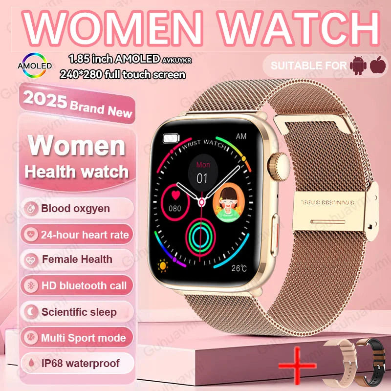Montre connectée de sport tendance 2025 pour hommes et femmes, avec diagnostic intelligent par IA, surveillance de la tension artérielle, de la fréquence cardiaque (HRV+PPG), étanche IP68 et NFC