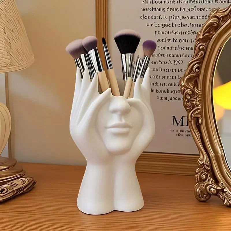 a1PCS Fournitures de bureau créatives de style corps humain Pot à crayons de rangement multifonctionnel pour bureau Porte-pinceaux de maquillage Décoration