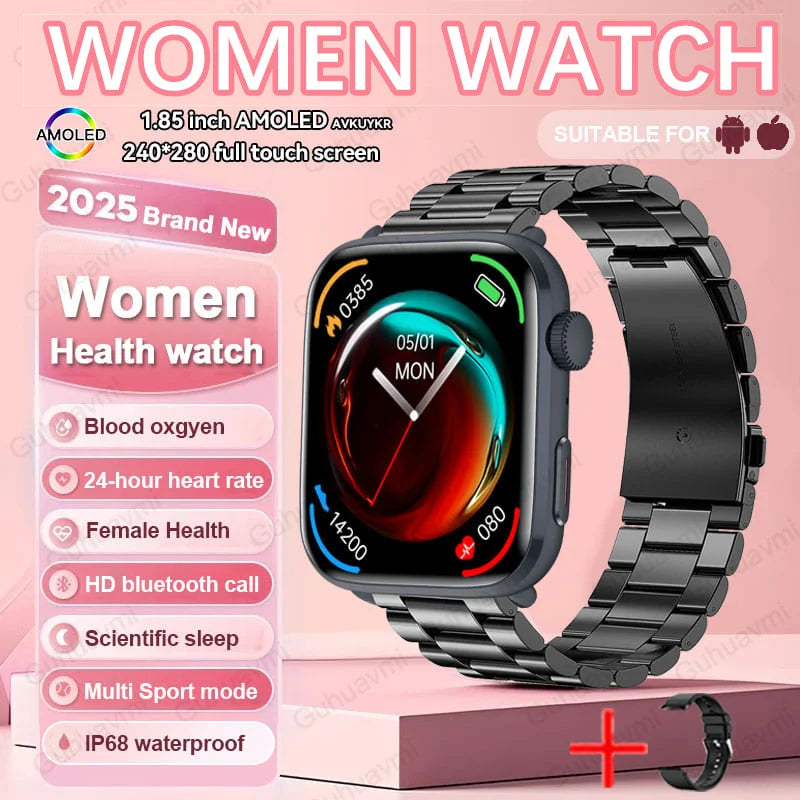 Montre connectée de sport tendance 2025 pour hommes et femmes, avec diagnostic intelligent par IA, surveillance de la tension artérielle, de la fréquence cardiaque (HRV+PPG), étanche IP68 et NFC
