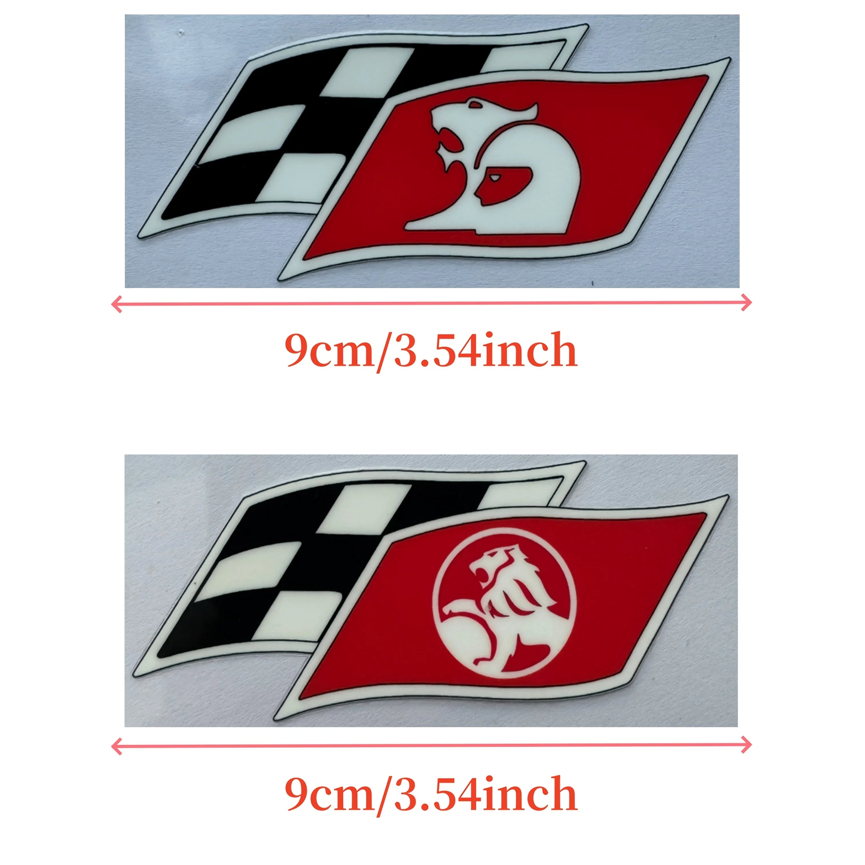Lot de 2 autocollants de logo de drapeau de course HSV - Horton Vehicle Accessories