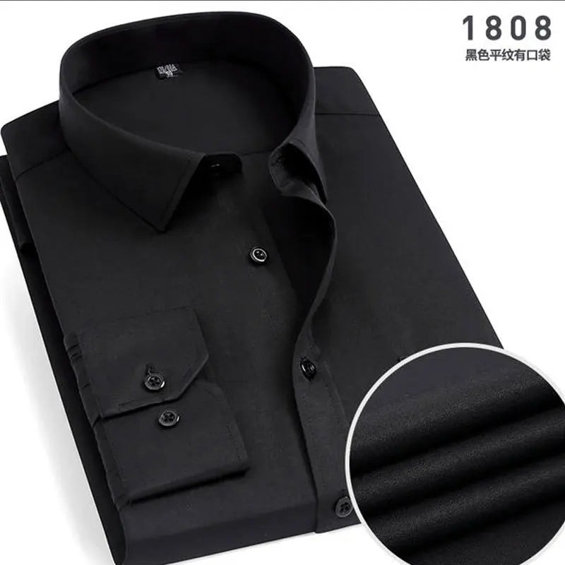 Nouveauté Printemps Chemise homme rayée à manches longues Infroissable Anti-plis Confortable Respirante Style décontracté professionnel Coupe ajustée