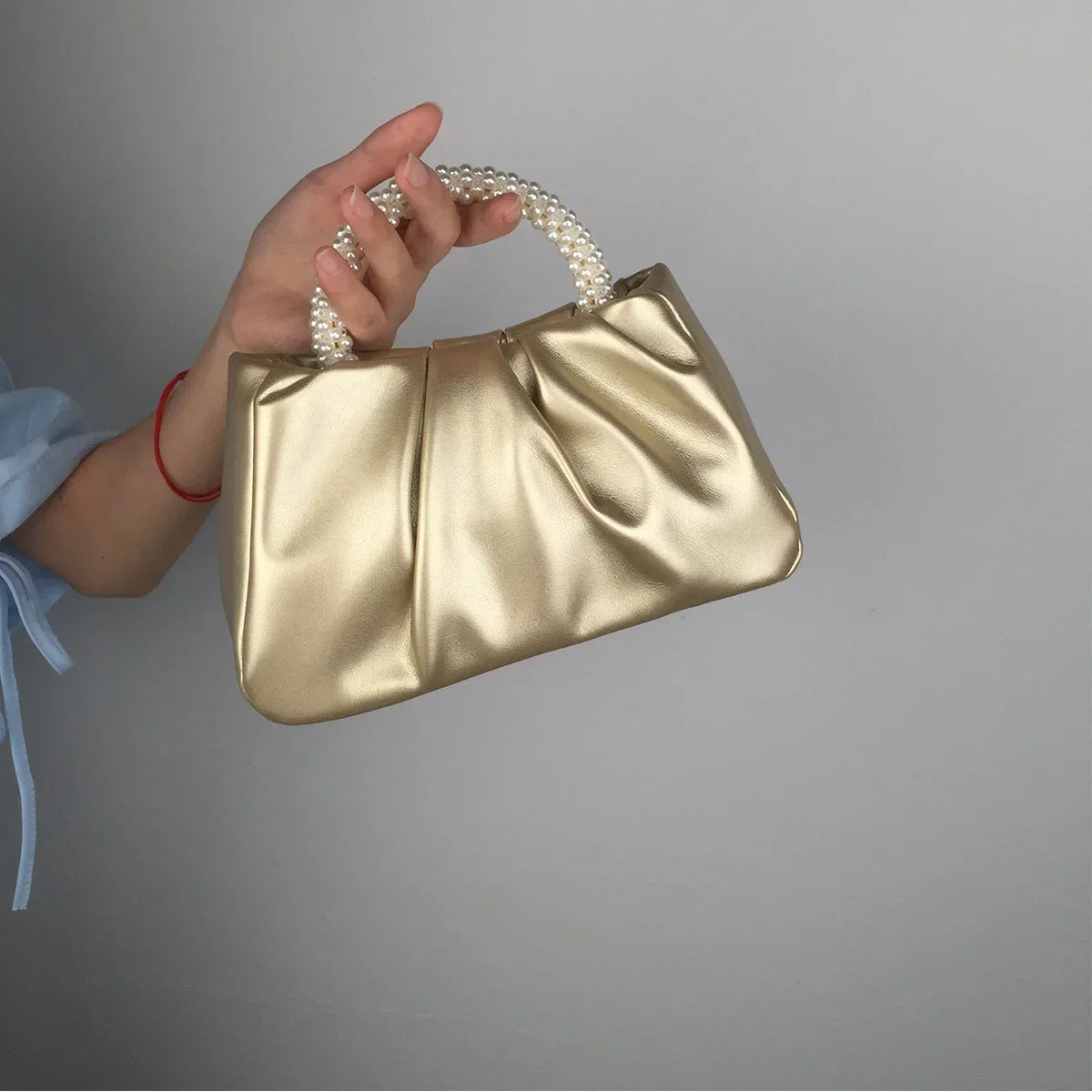 Sacs à main d'embrayage pour femmes avec poignée en perles de mode Sacs à bandoulière carrés de luxe pour femmes Petit sac messager pour femmes