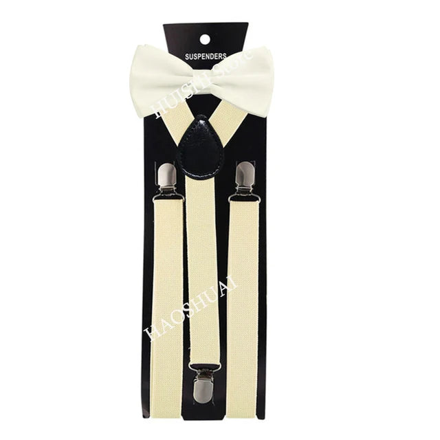Ensemble Bretelles et Nœud Papillon en Promotion pour Hommes Femmes Garçons Fête Mariage – Bretelles Y-Back Chemise Nœud Papillon Papillon Accessoires de Costume Cadeau