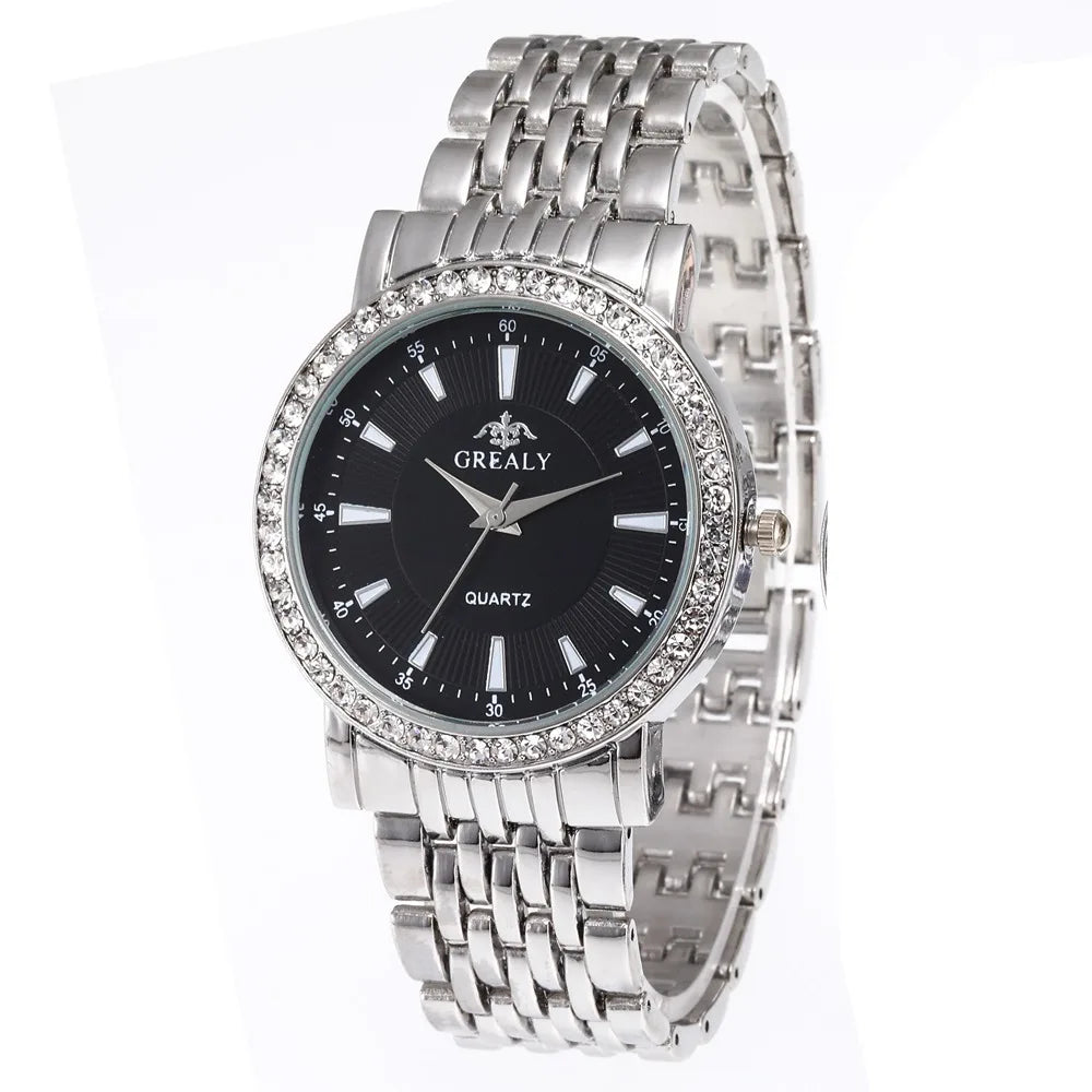 Nouvelles montres décontractées pour femmes, montre de mode de luxe pour amoureux, montre à quartz en acier inoxydable avec strass, cadeau pour hommes et femmes, montre-bracelet d'affaires