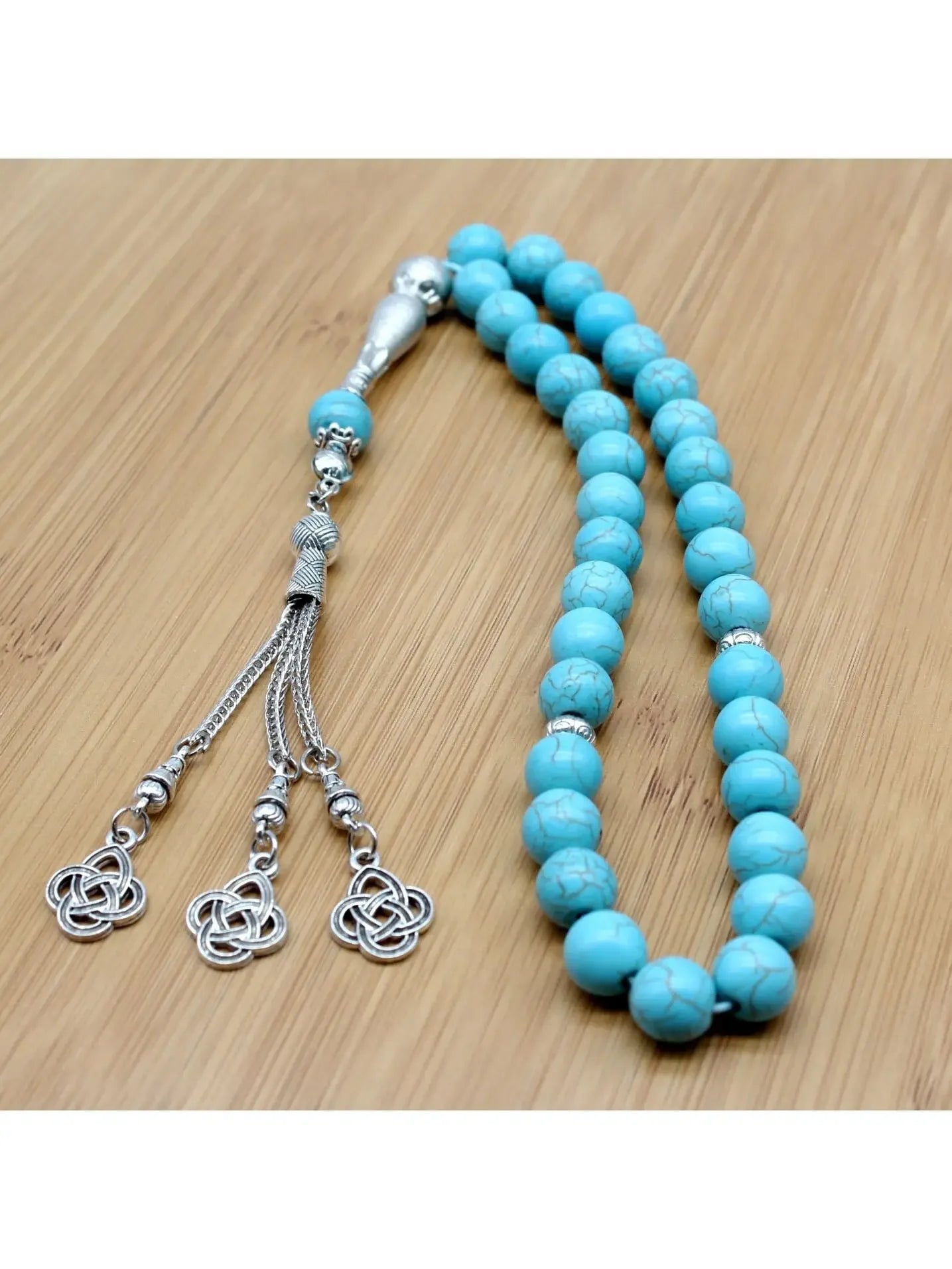 10mm 33 Beads Tasbih Crystal Glass Bracelet Muslim Rosary Tassel Prayer Beads Islamic Tasbeeh Masbaha Meditation for Women Men