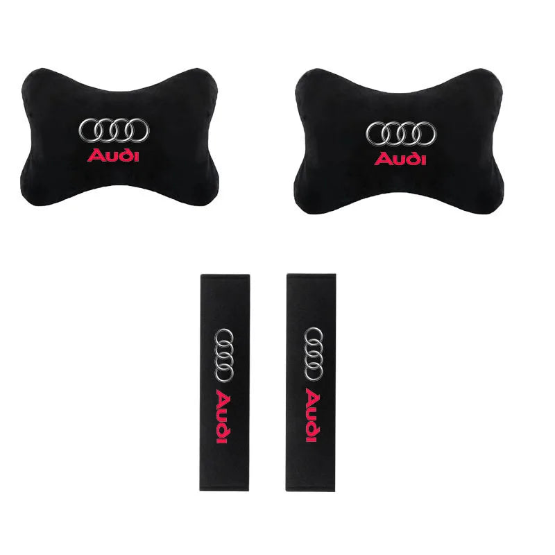 Housse de ceinture de sécurité pour voiture, coussin de sangle d'épaule, appuie-tête pour Audi A3 A4 A6 A5 Q5 B7 B6 B9 Sline S3 S4 S5 S6 Quattro RS Q3 Q7