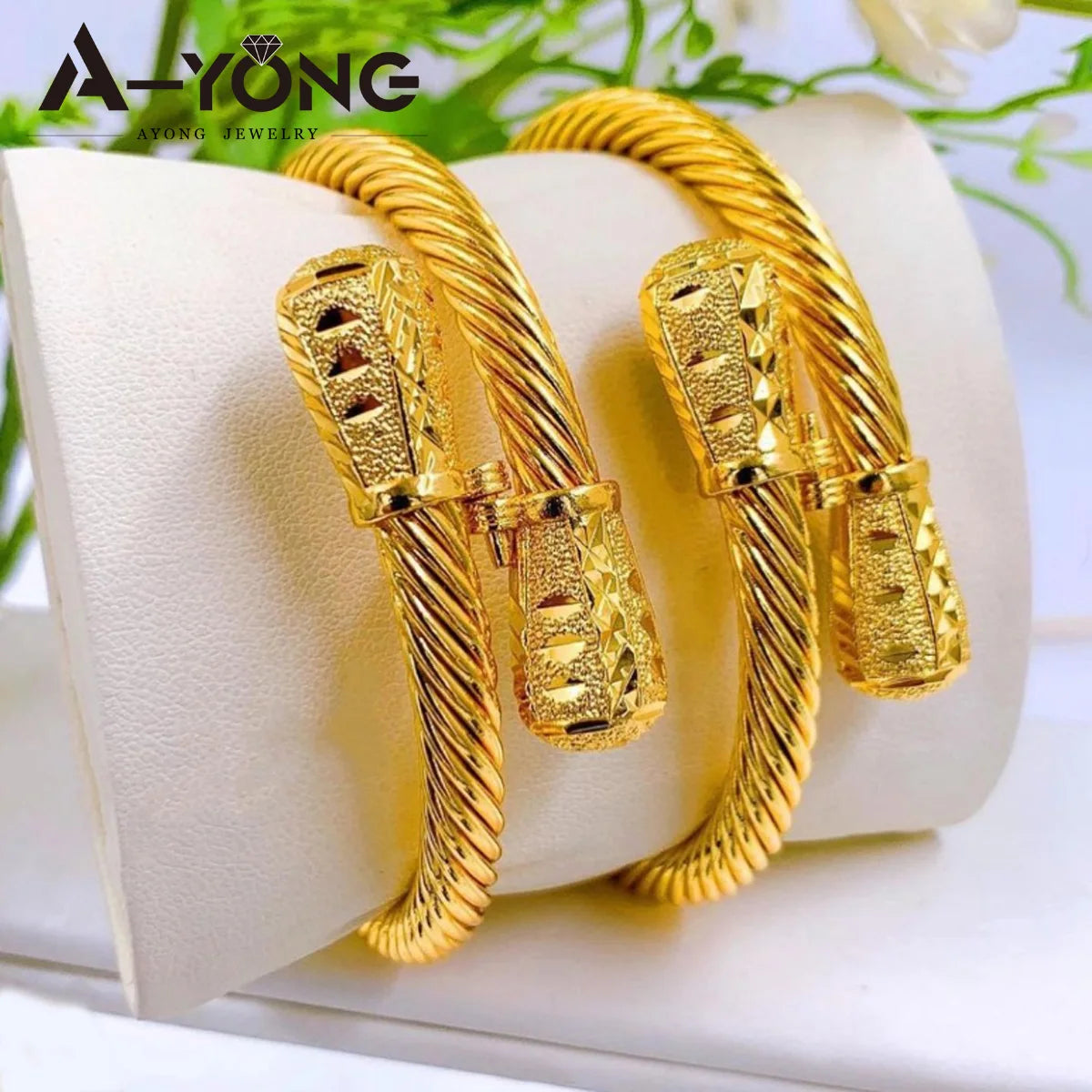 Bracelets Manchette Plaqué Or Dubaï 21k Couleur Or Luxe Saoudien Mariage Bracelets Turcs Femmes Fête de Mariage Bijoux Ramadan