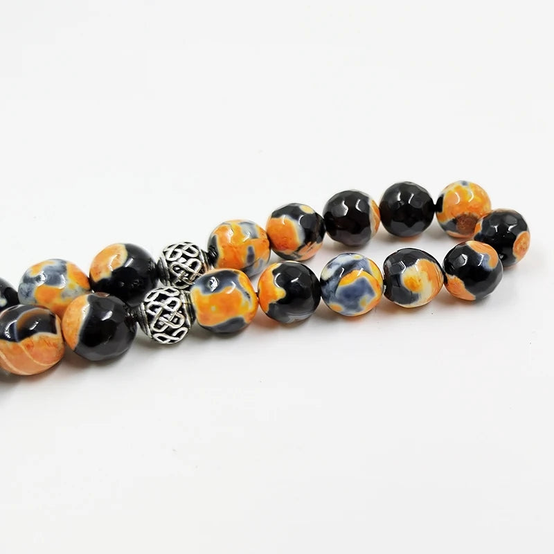 Tasbih Men black agates stone muslim prayer beads bracelet Turkish misbaha gemstone accessories Eid gift Adha islamic rosary