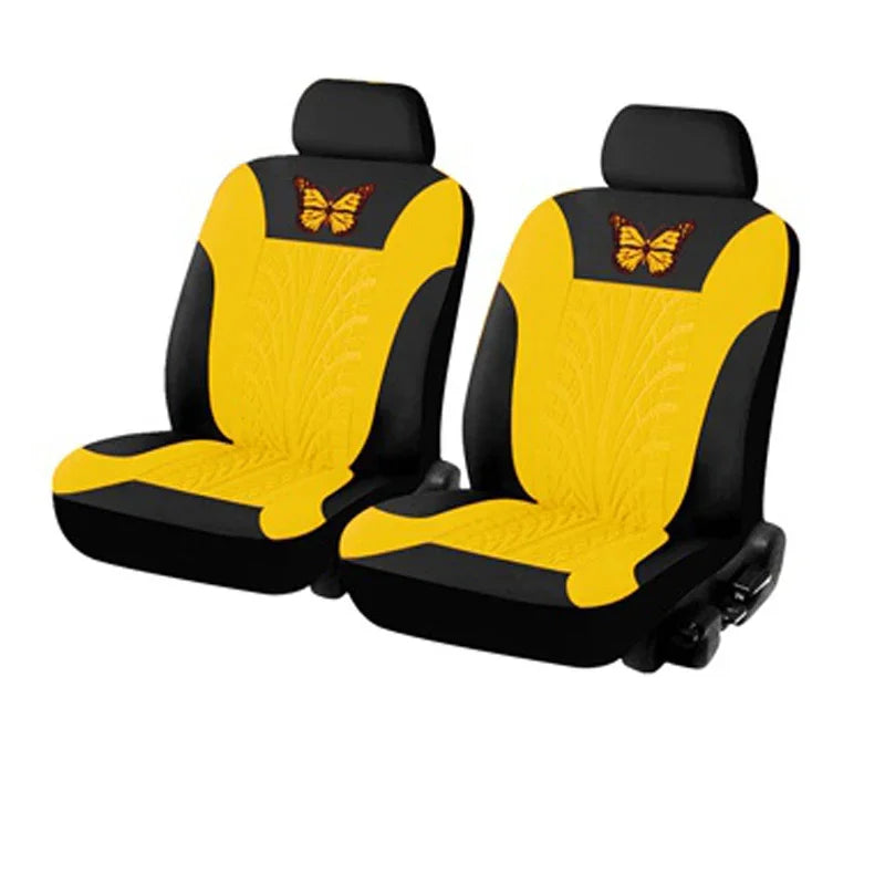 Housses de Siège de Voiture Complètes, Ensemble Universel de Housses de Siège Auto Broderie Motif Papillon