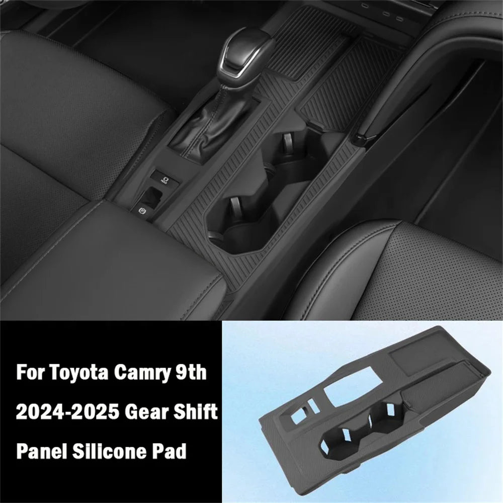 Pour Toyota Camry 9ème 2024-2025 Plaquette de protection anti-rayures pour console centrale et housse antidérapante en silicone pour porte-gobelet
