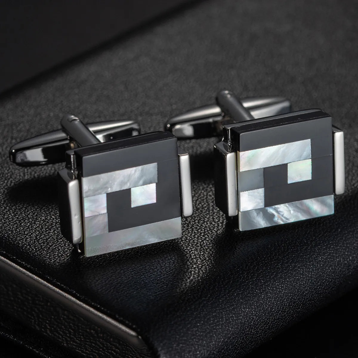 Boutons de manchette ronds pour hommes, pour chemise d'affaires, mariage, fête, boutons de manchette solides en tissu, rectangulaires, à rayures, accessoires, vente en gros.