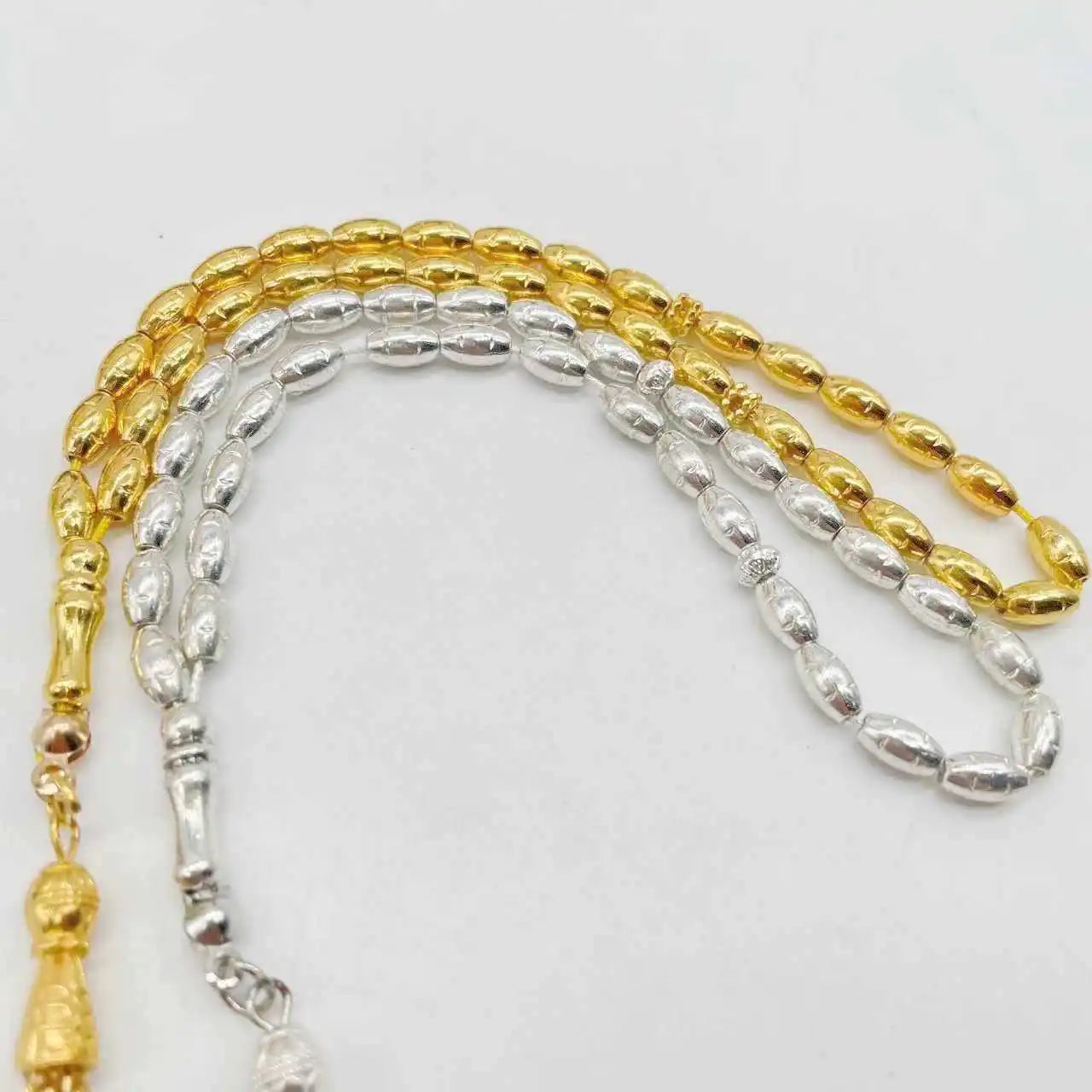 Alloy 4*7mm Islamic Prayer Beads Muslim Tasbih Middle East Ramadan Eid Jewelry Bracelet Gold Silver Arab Rosary Turkey