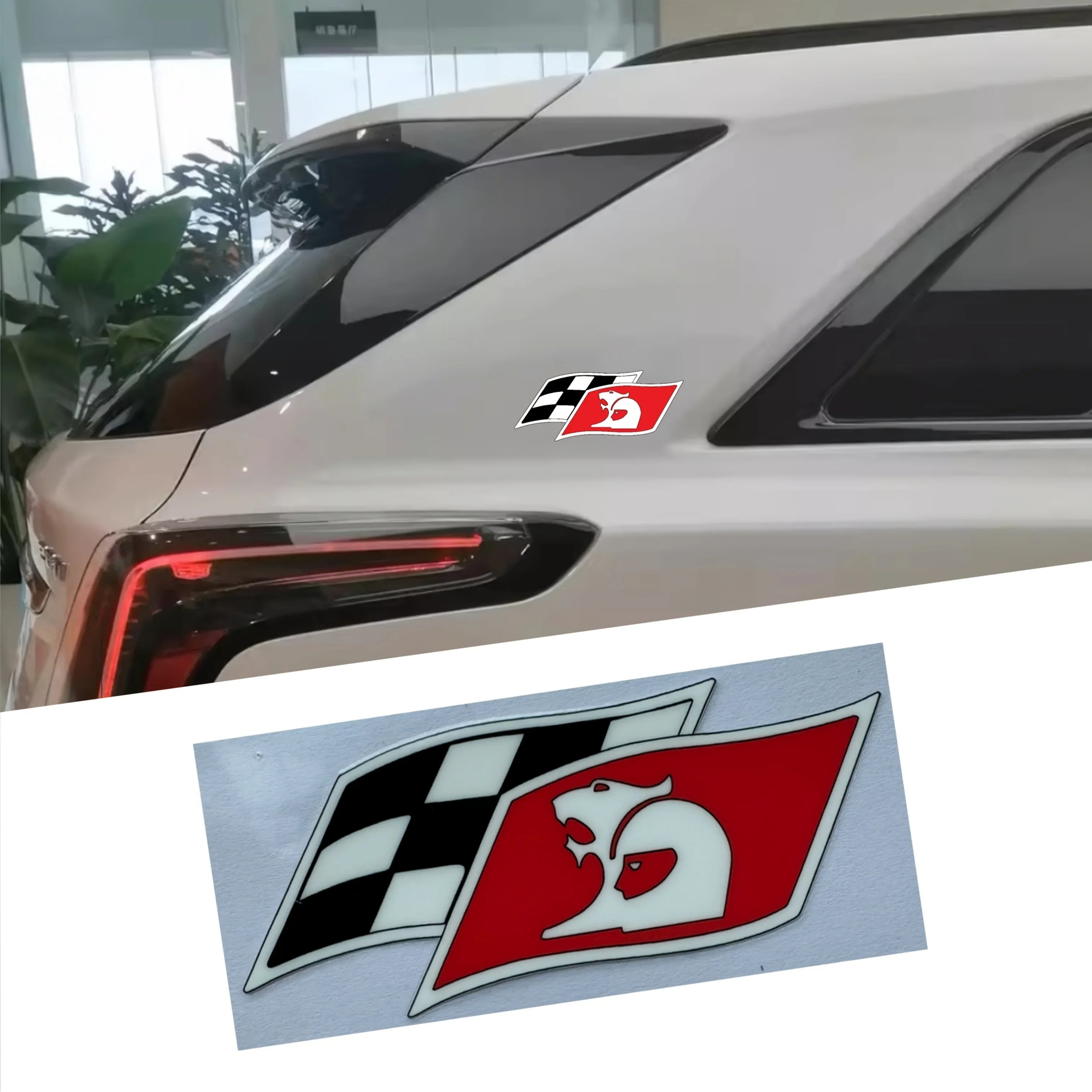 Lot de 2 autocollants de logo de drapeau de course HSV - Horton Vehicle Accessories