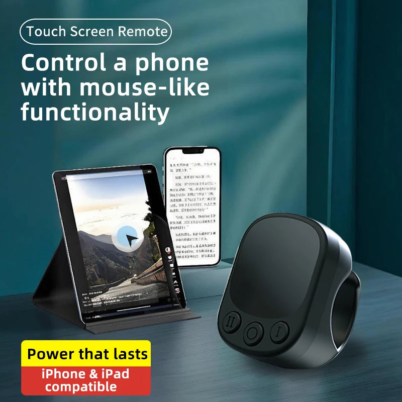 Bague de défilement TikTok Télécommande Tactile Déclencheur d'appareil photo Bague de souris pour le contrôle de courtes vidéos Compatible avec iPhone iPad