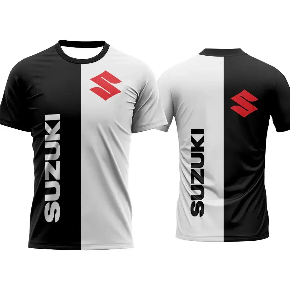 Suzuki Best-selling Trendy 3D Print Men T-shirt Summer Daily Outdoor Sports Fitness Quick-drying Breathable Casual Short Sleeve